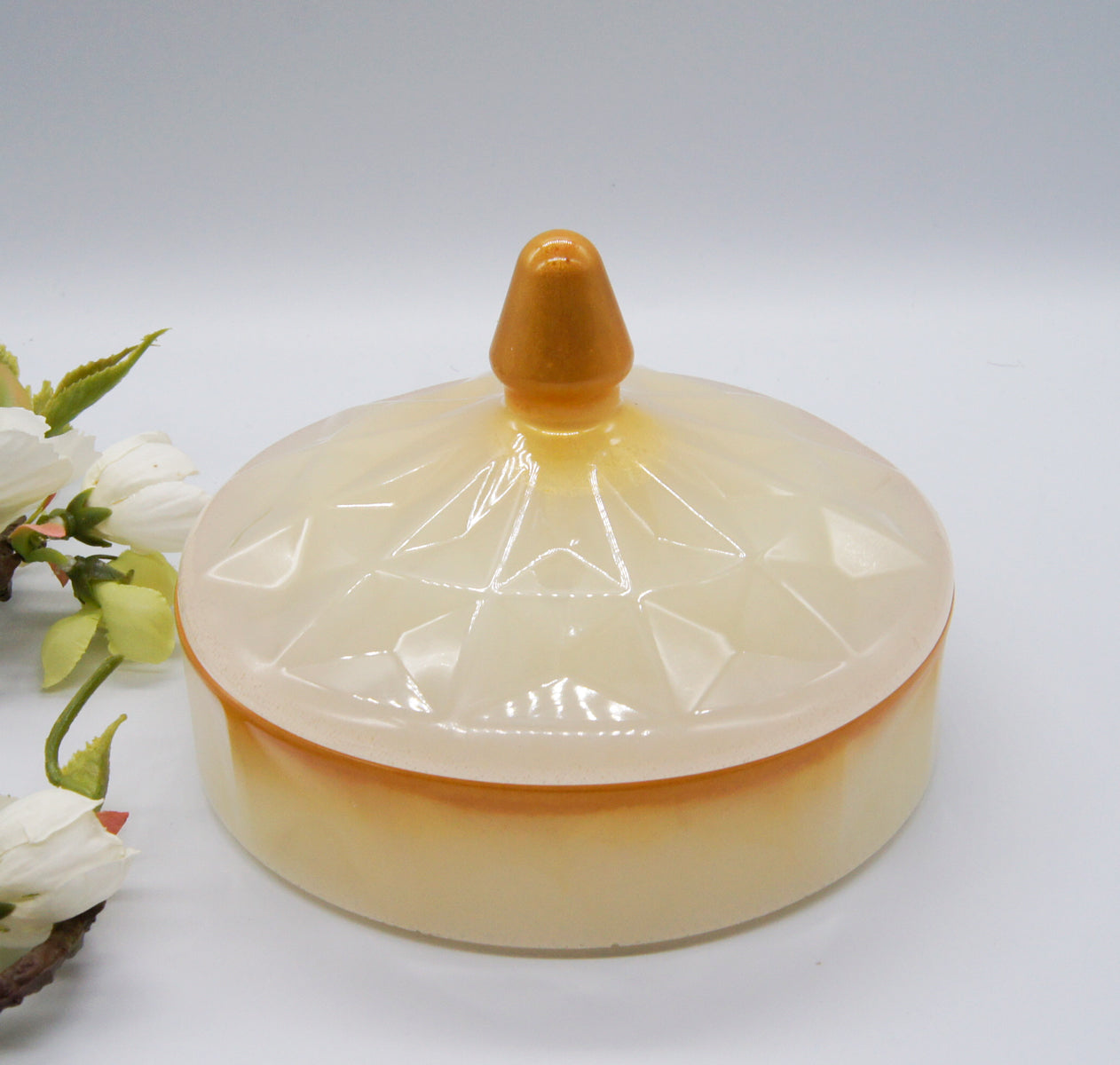 Resin flad krukke med låg