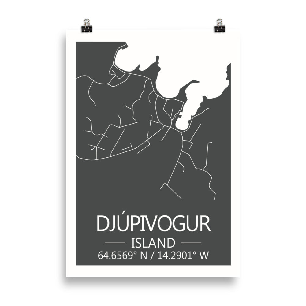 Bæjarkort - Djúpivogur Grár
