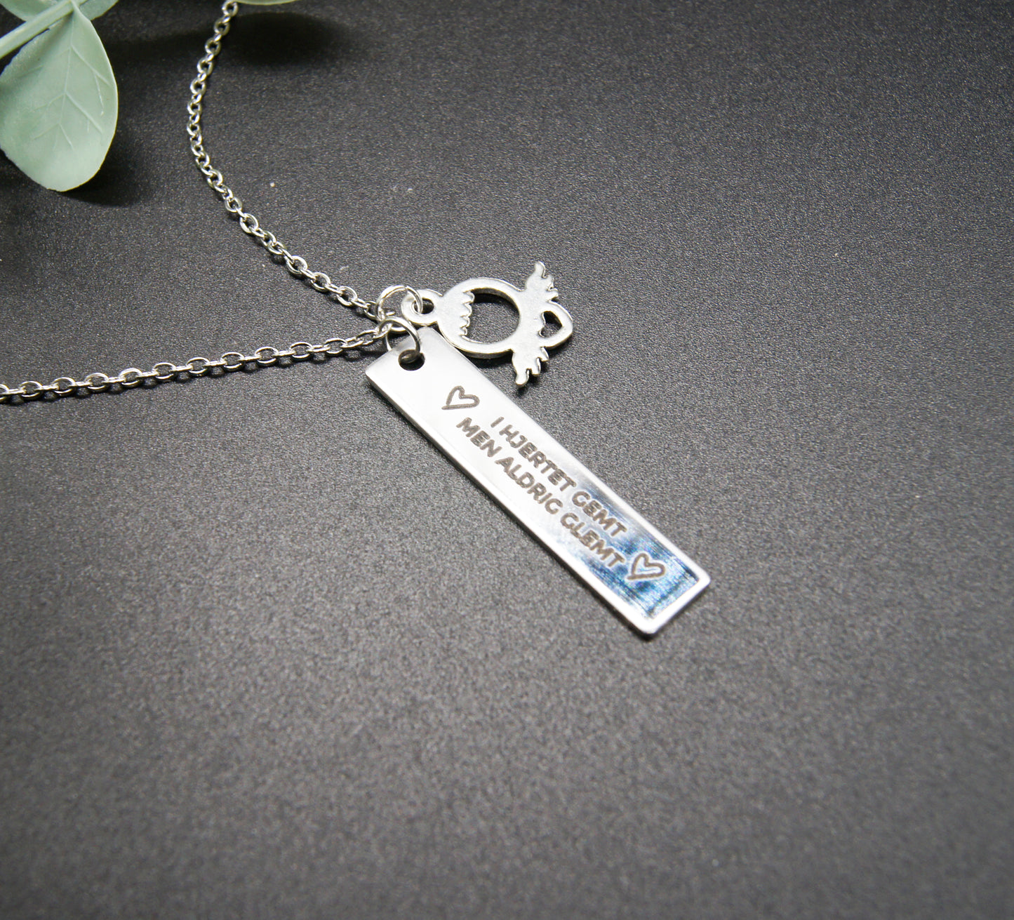 Graveringsplade til hålskæde i stainless steel