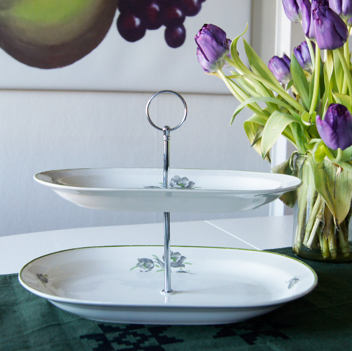 Opsats - af genbrugs porselæn - to etager