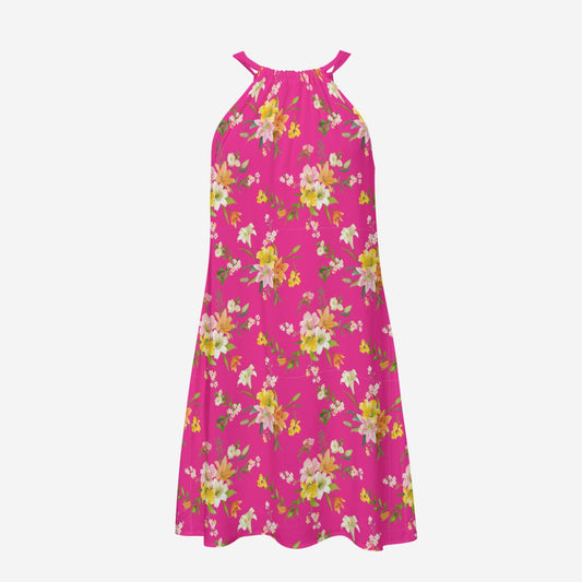 Pretty in Pink Collection - Women's Halter Dress | Rayon