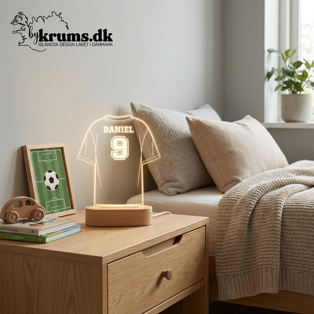 Personlig lampe LED med Sportstema - Dansk produceret