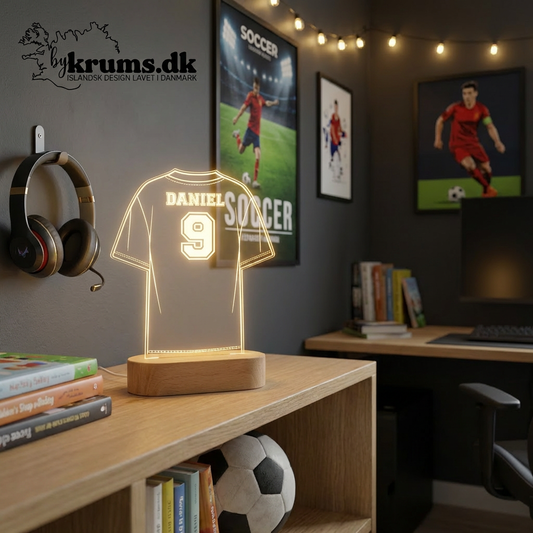 Personlig lampe LED med Sportstema - Dansk produceret