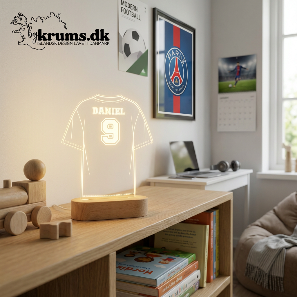 Personlig lampe LED med Sportstema - Dansk produceret