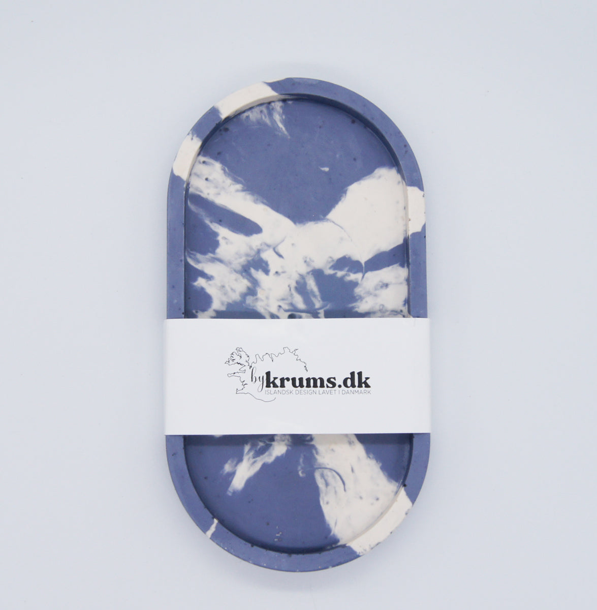 Marmor stil dekorationsbakke -  Oval 18 cm mange farver - bykrums.dk