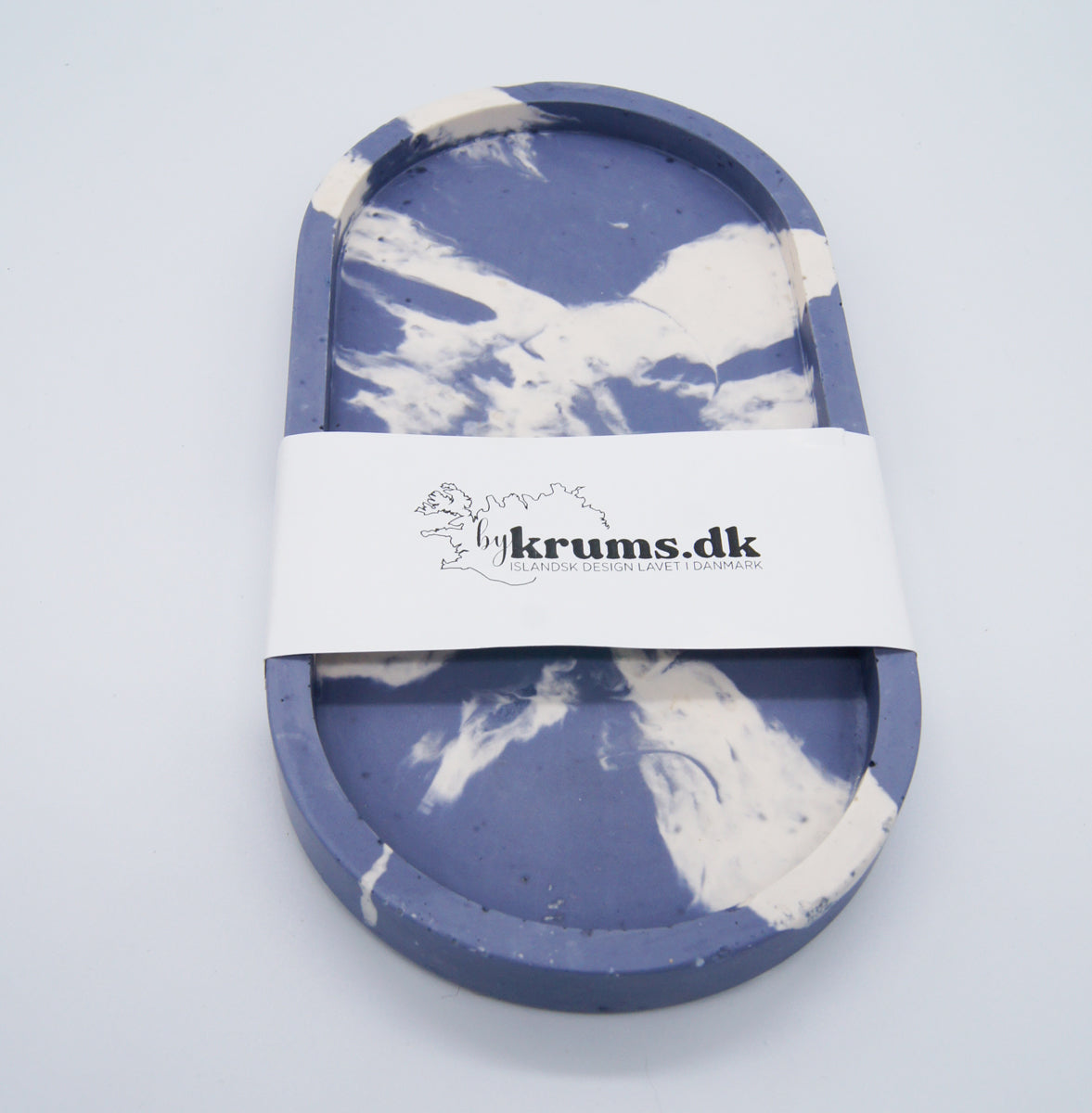 Marmor stil dekorationsbakke -  Oval 18 cm mange farver - bykrums.dk