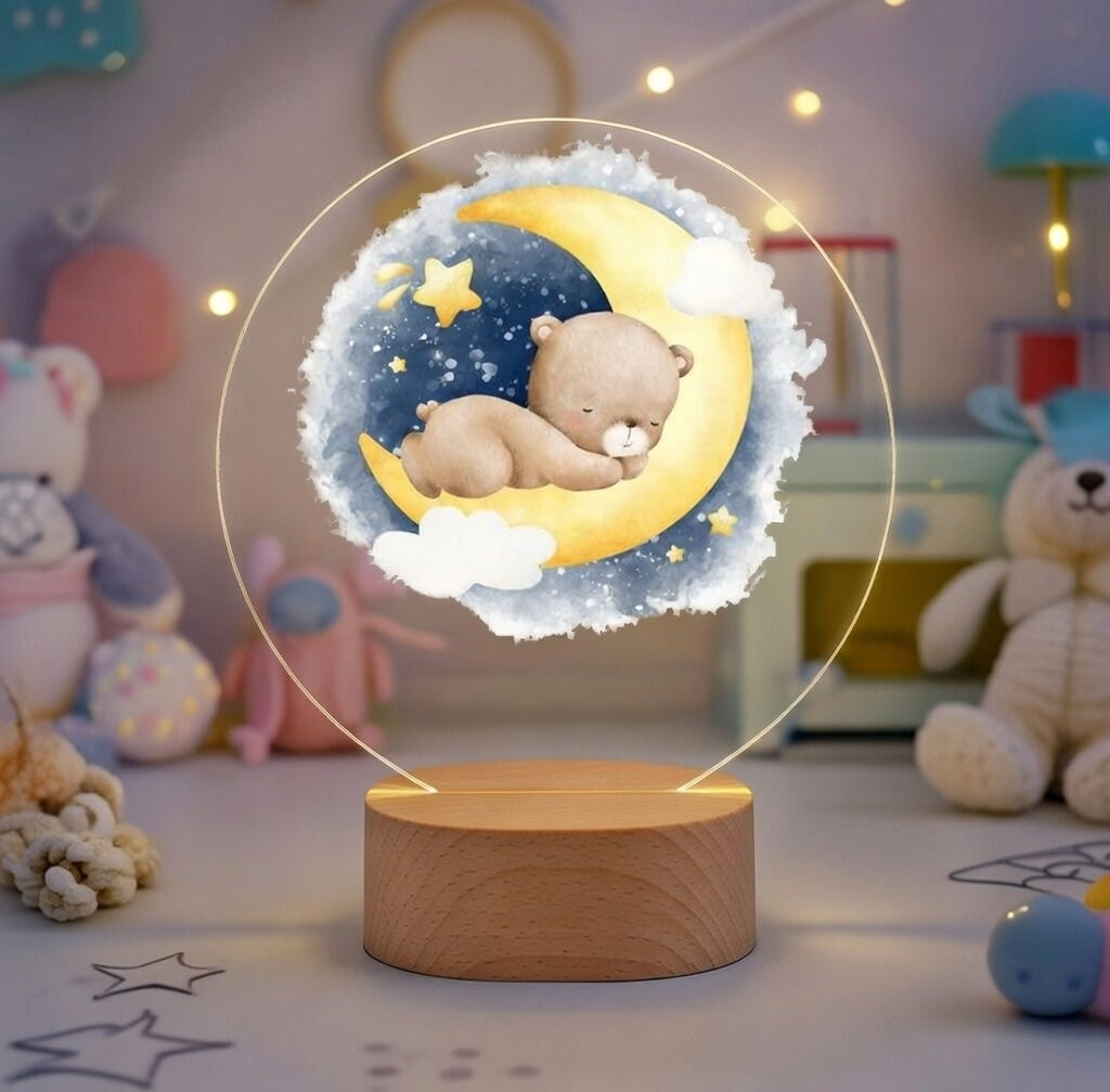 Personlig lampe LED Bamse - Dansk produceret - bykrums.dk