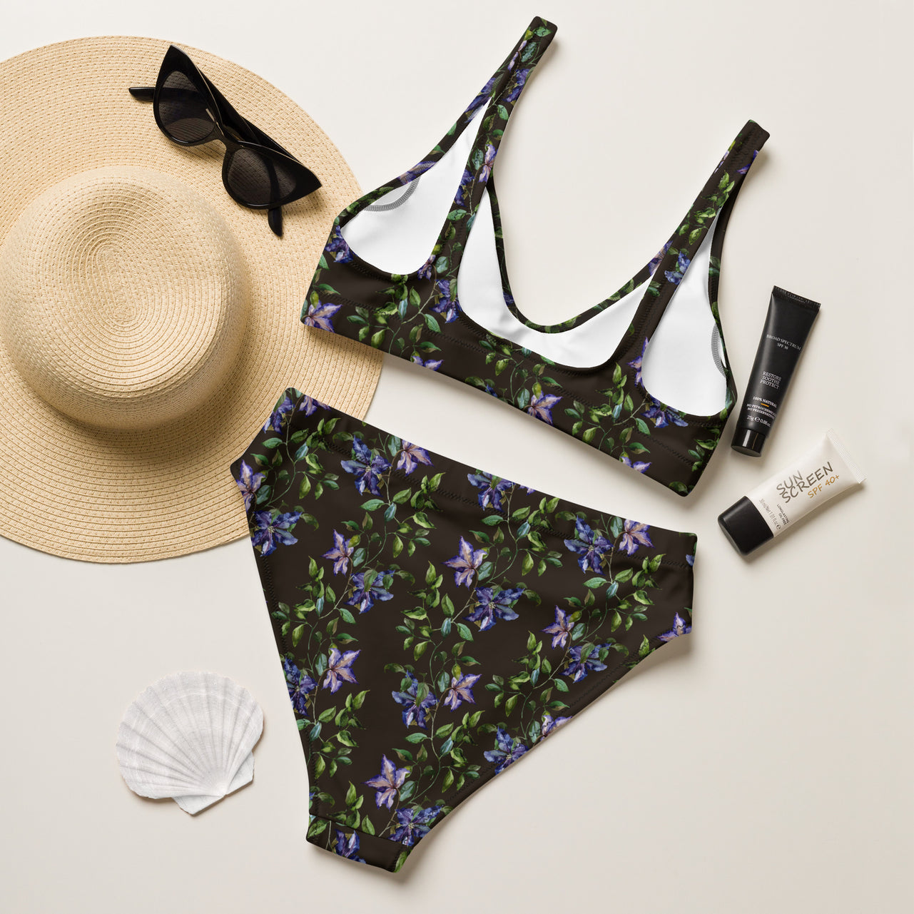 Recycled high-waisted bikini