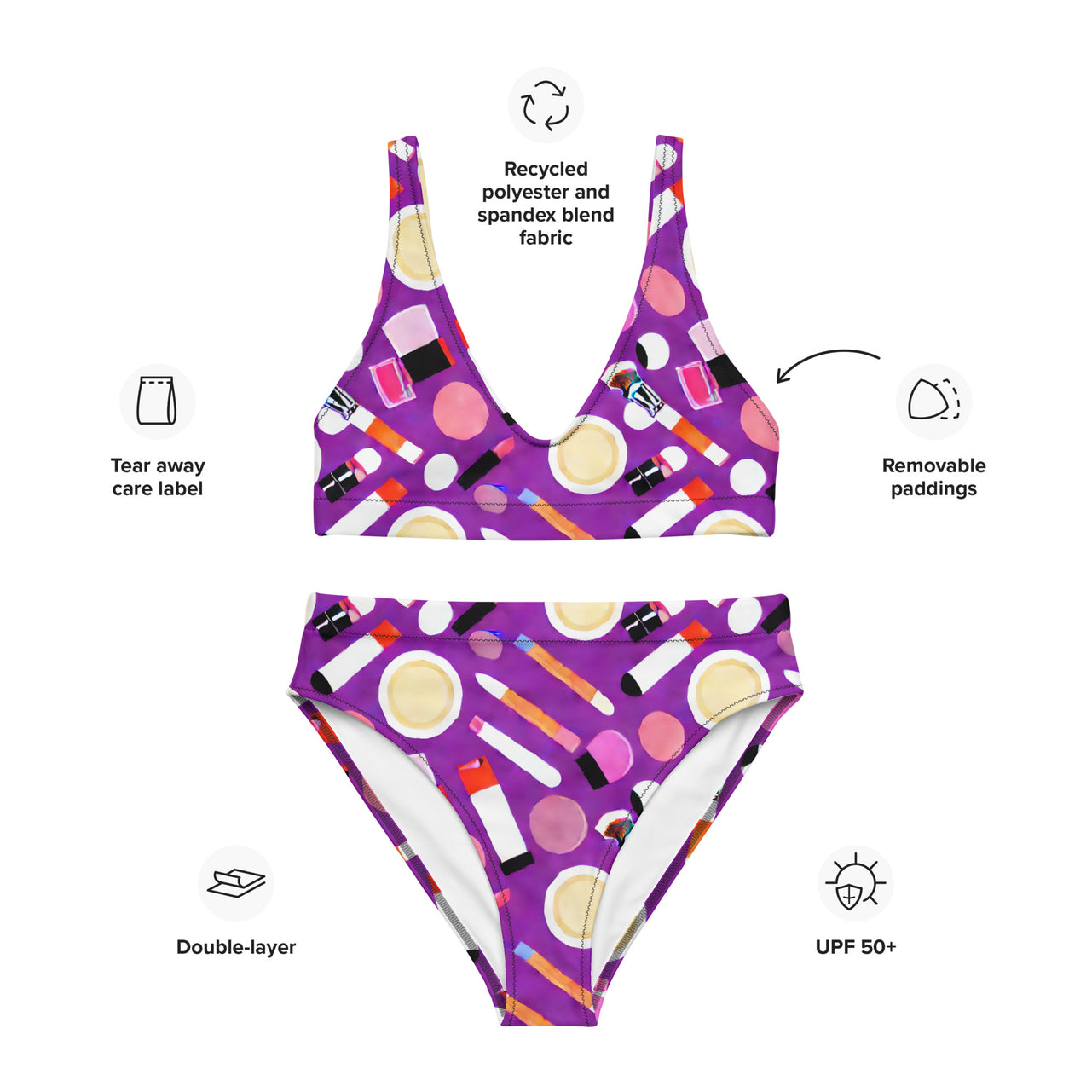 Recycled high-waisted bikini