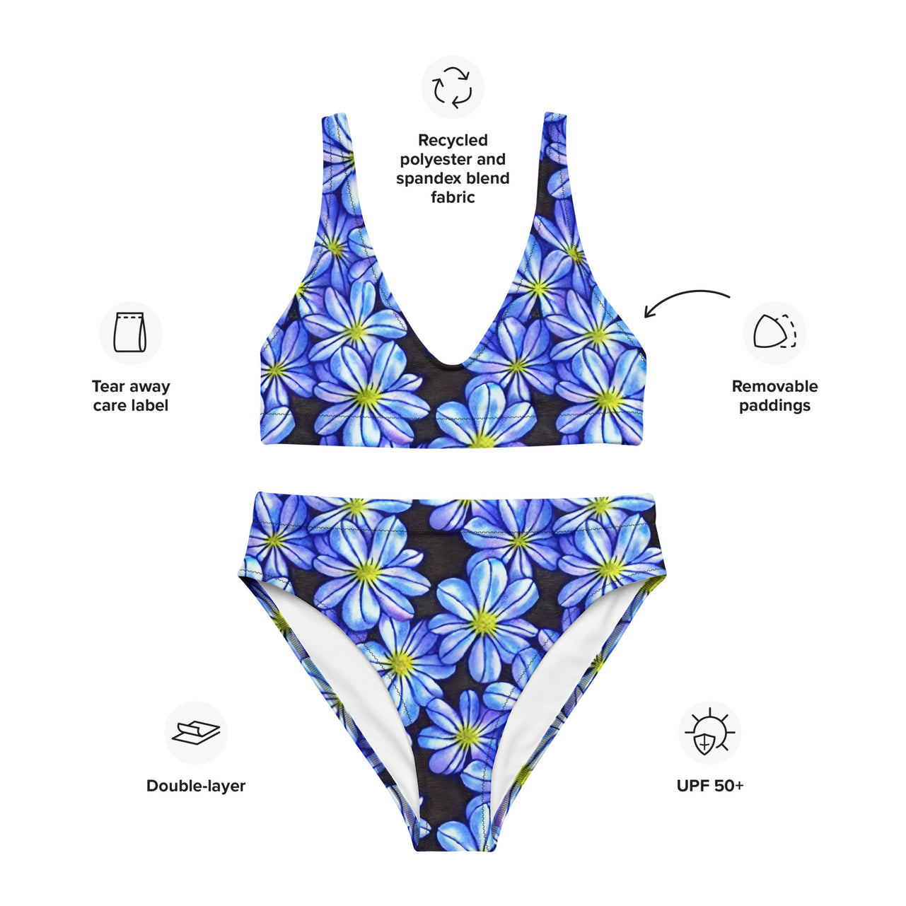 Recycled high-waisted bikini