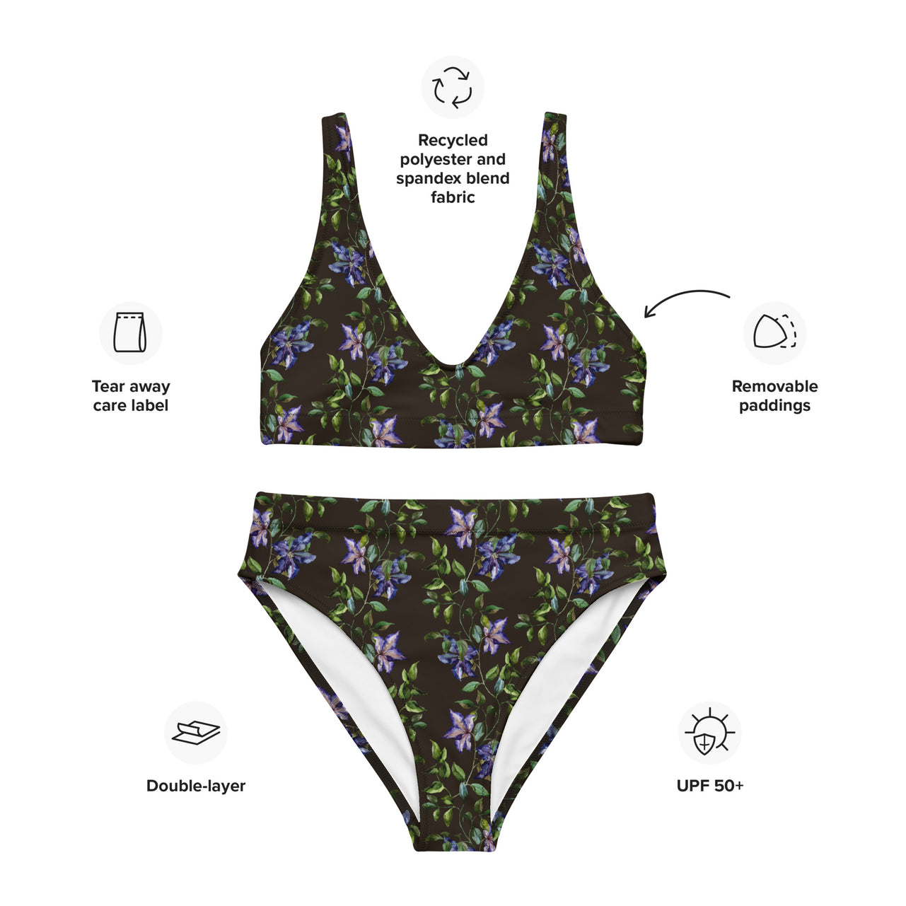 Recycled high-waisted bikini