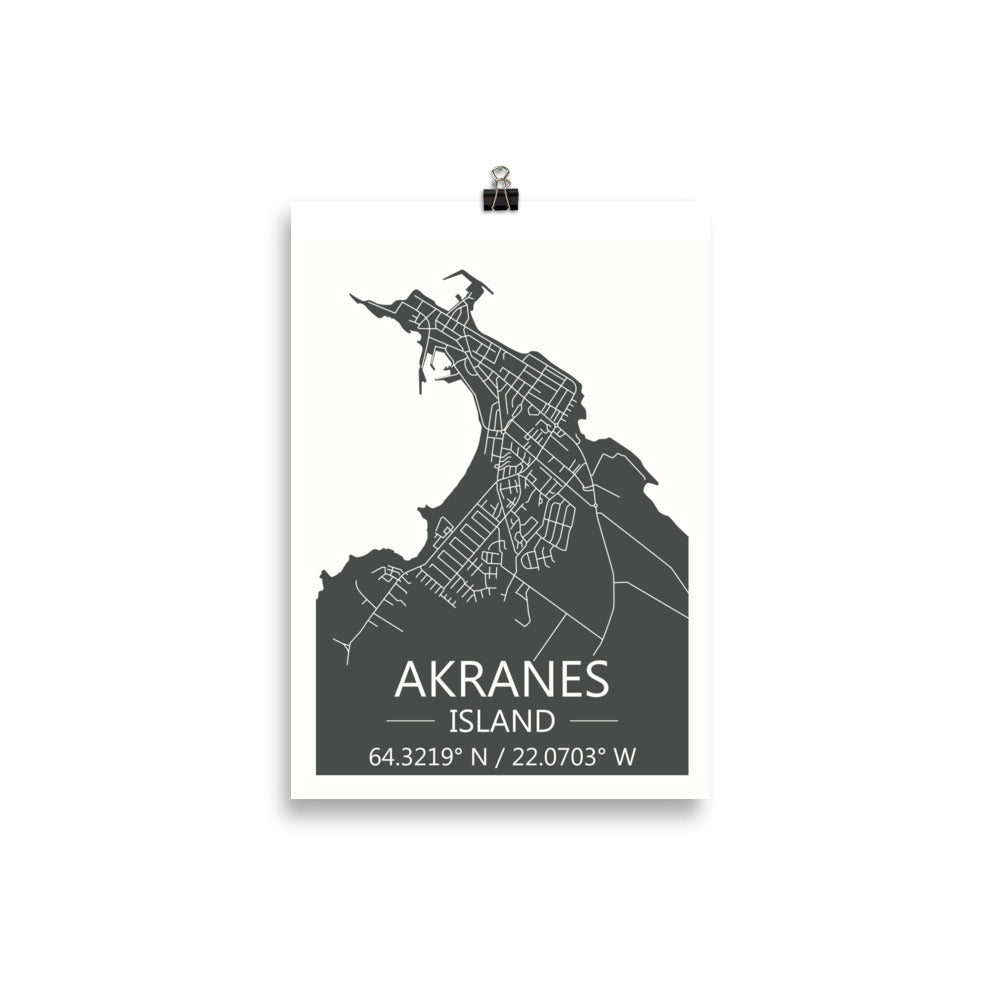 Bæjarkort - Akranes Grátt