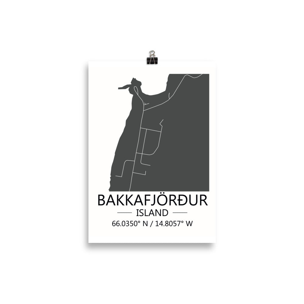 Bæjarkort - Bakkafjörður Grár