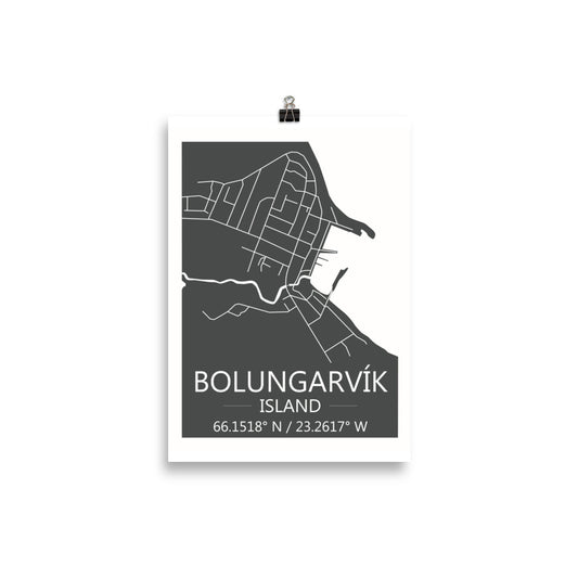 Bæjarkort - Bolungarvík Grátt