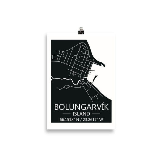 Bæjarkort - Bolungarvík Svart