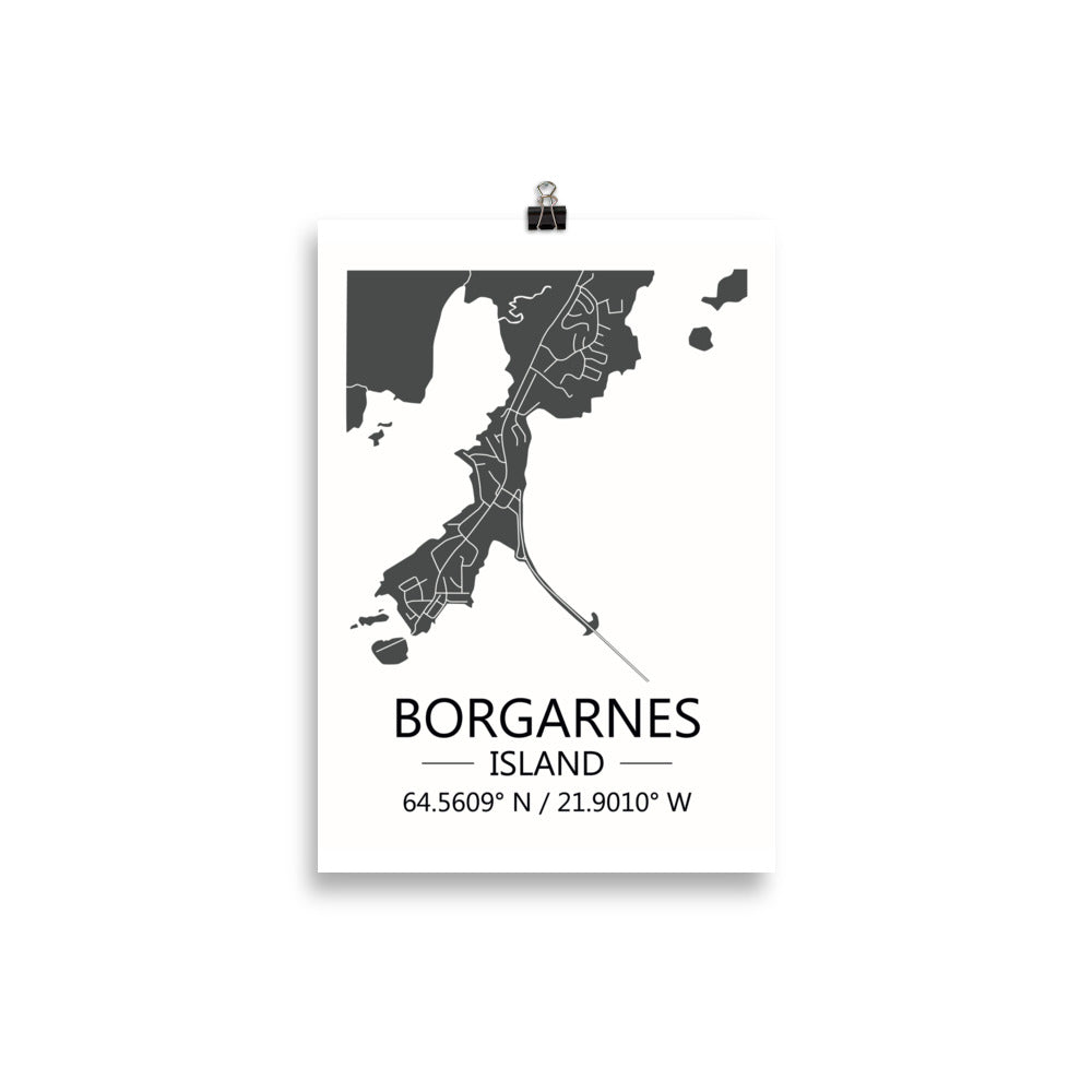 Bæjarkort - Borgarnes Grátt
