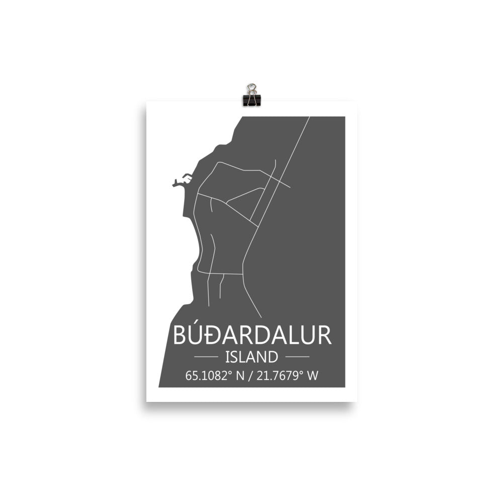 Bæjarkort - Búðardalur Grátt