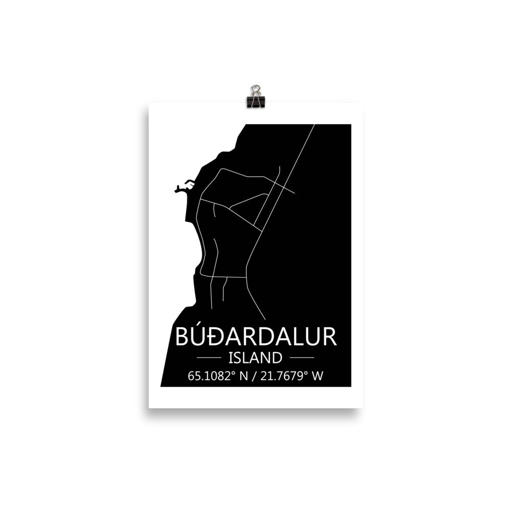 Bæjarkort - Búðardalur Svart