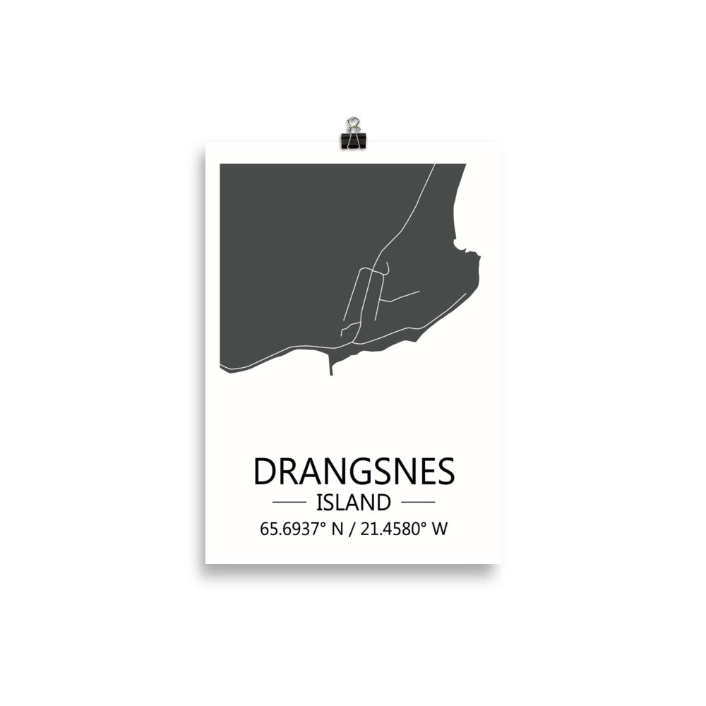 Bæjarkort - Drangsnes Grátt