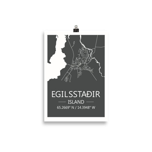 Bæjarkort - Egilsstaðir Grátt