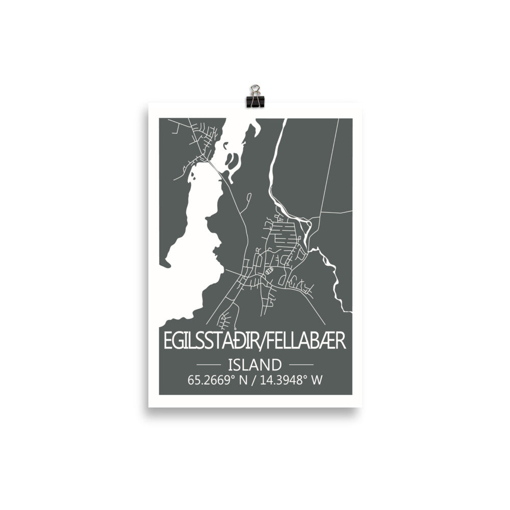 Bæjarkort - Egilsstaðir/Fellabær Grátt