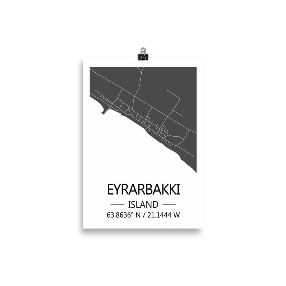 Bæjarkort - Eyrarbakki Grátt