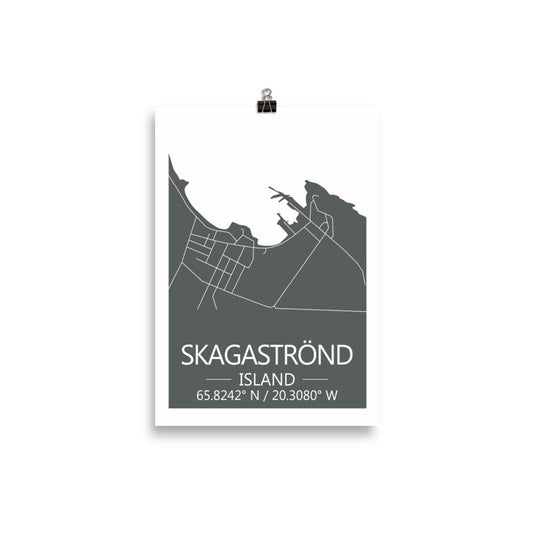 Bæjarkort - Skagaströnd Grátt