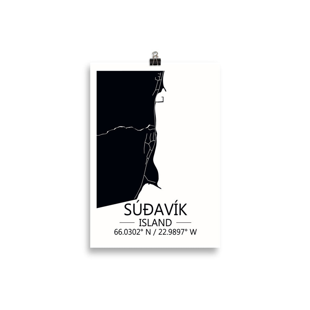 Bæjarkort - Súðavík Svart