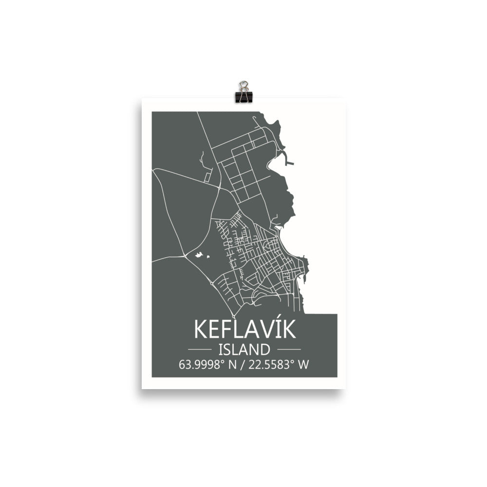 Bæjarkort - Keflavík Grátt