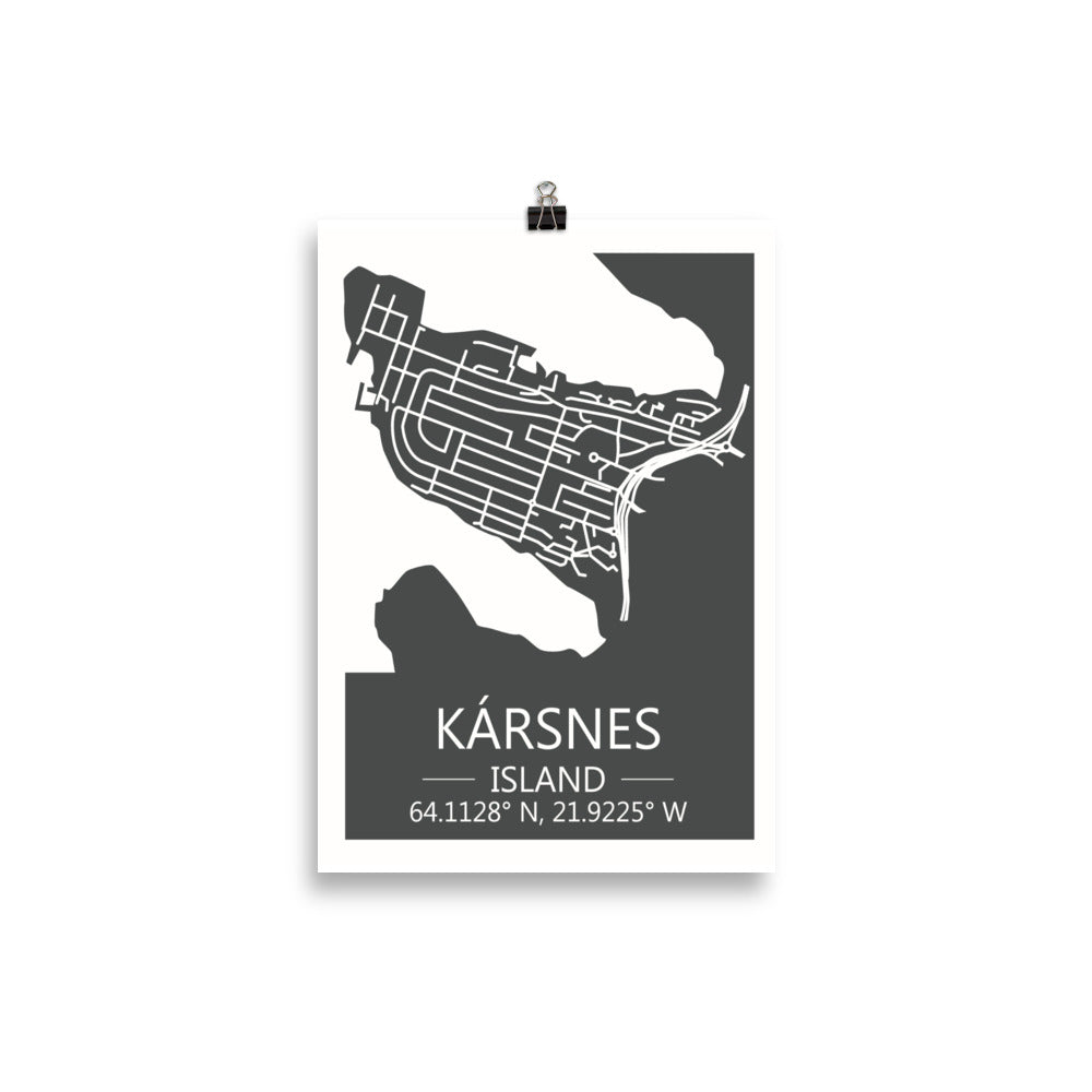 Bæjarkort  -  Kársnes Grátt