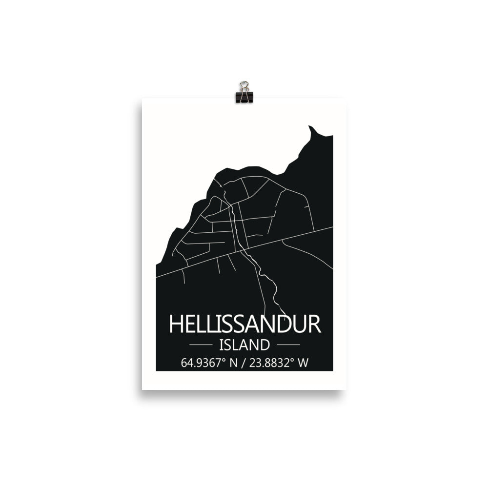 Bæjarkort - Hellissandur Svart