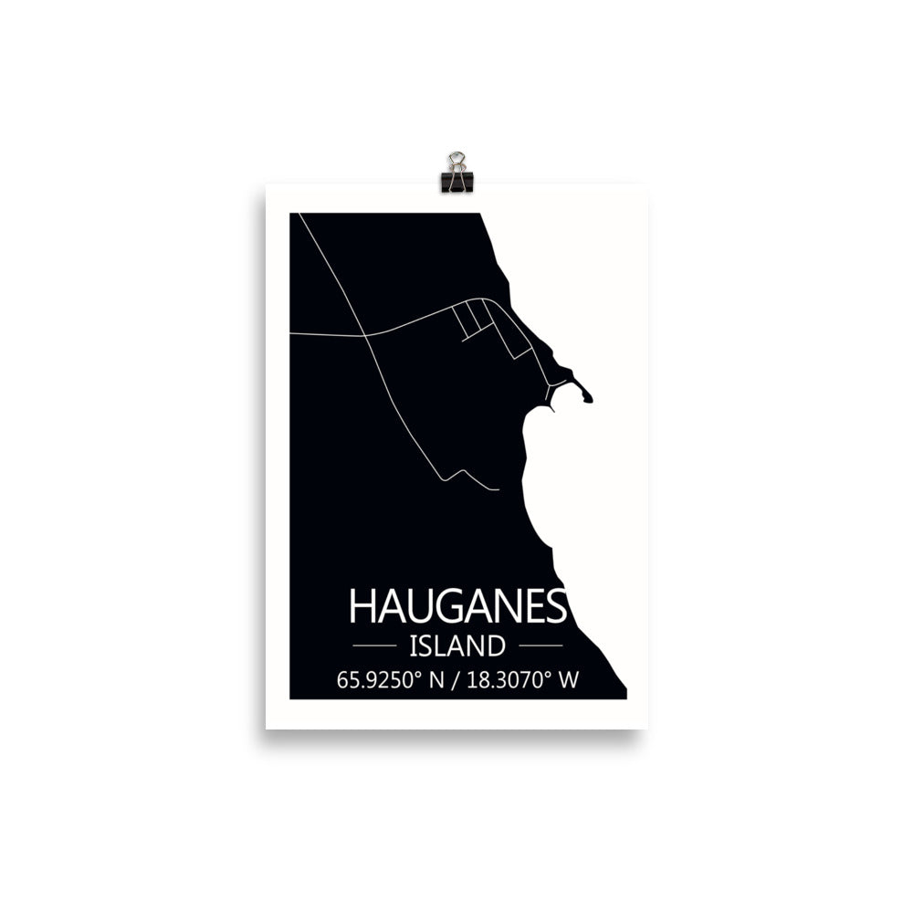 Bæjarkort - Hauganes Svart