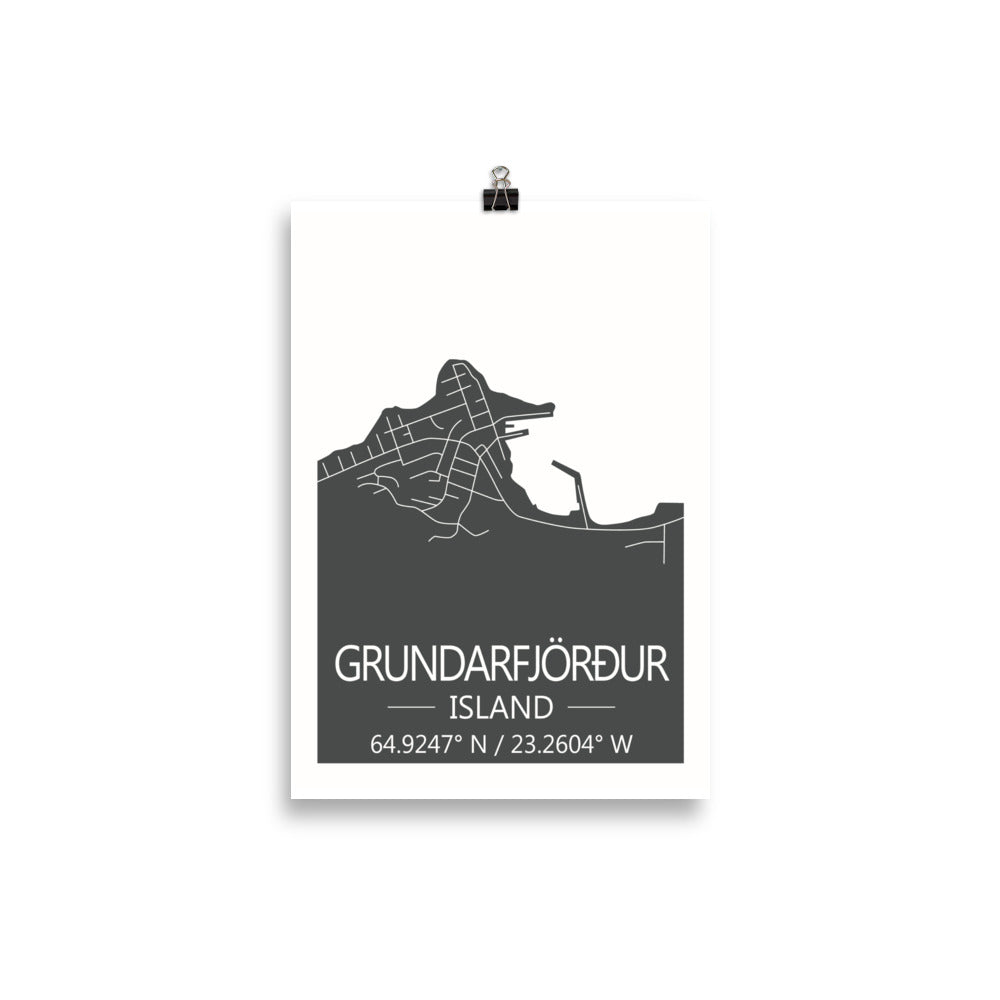 Bæjarkort - Grundarfjörður Grátt