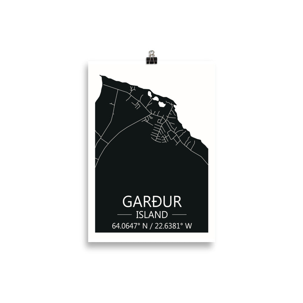 Bæjarkort - Garður Svart