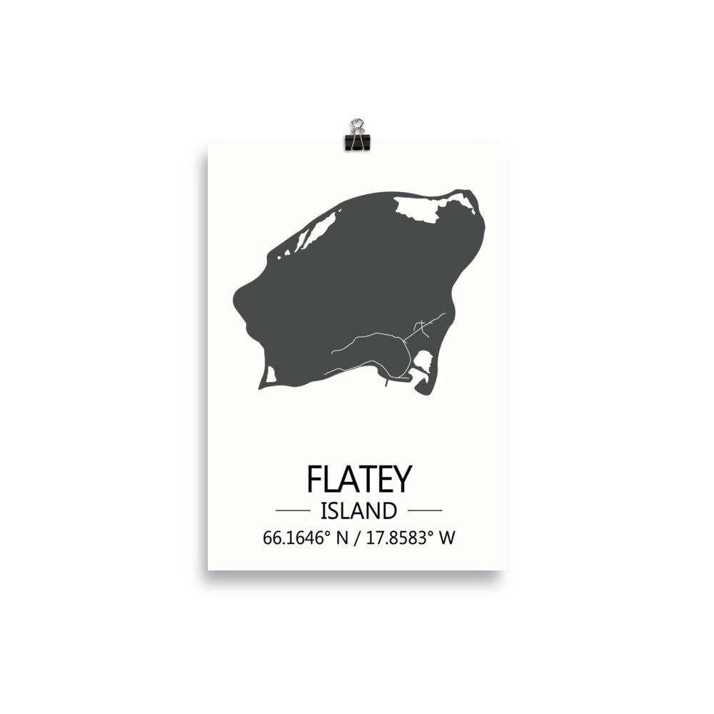 Bæjarkort - Flatey á Skjálfanda Grátt