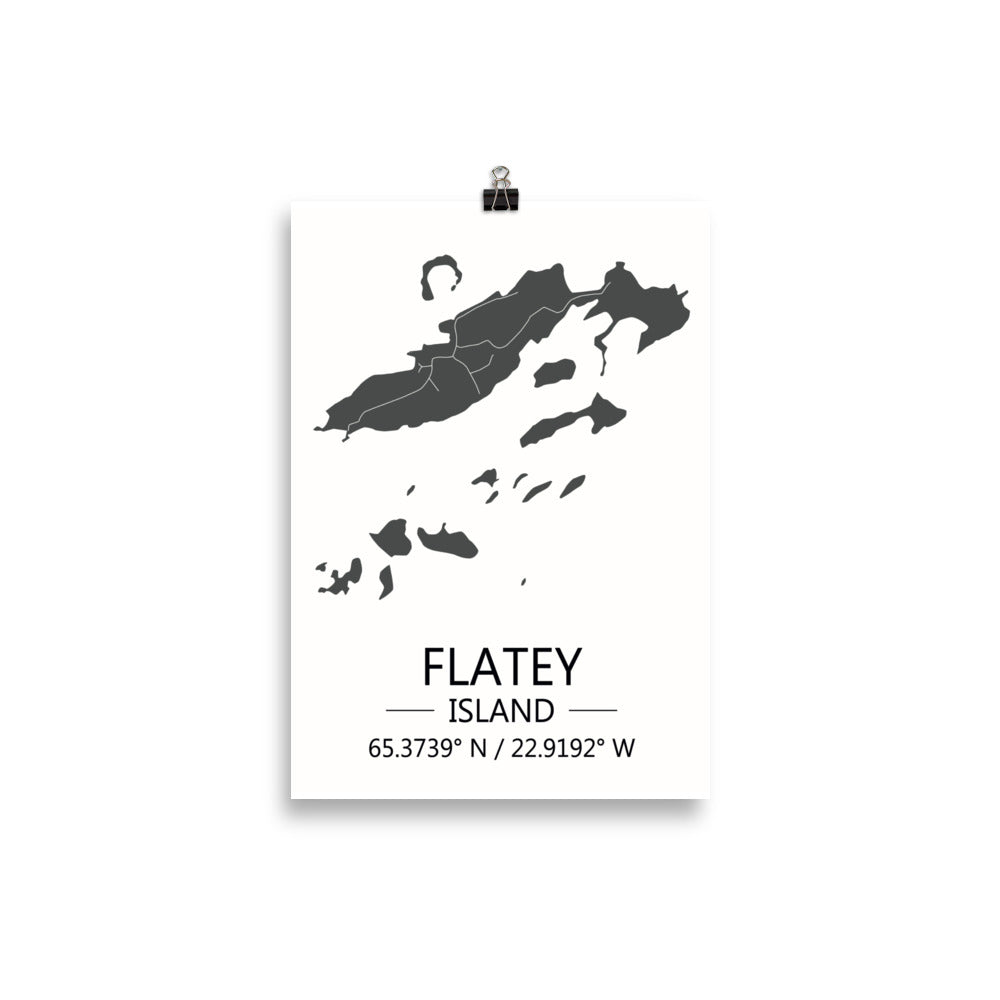 Bæjarkort - Flatey á Breiðafirði  Grátt