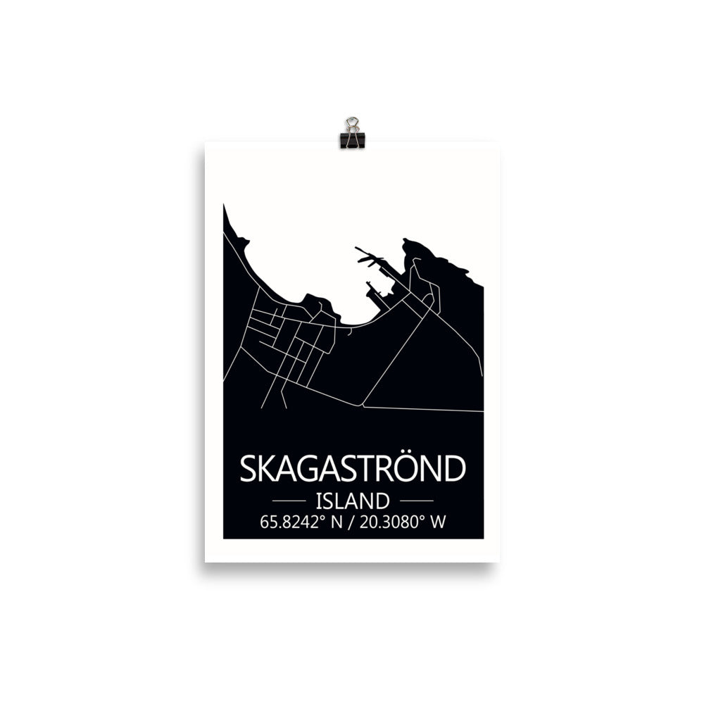 Bæjarkort - Skagaströnd Svart