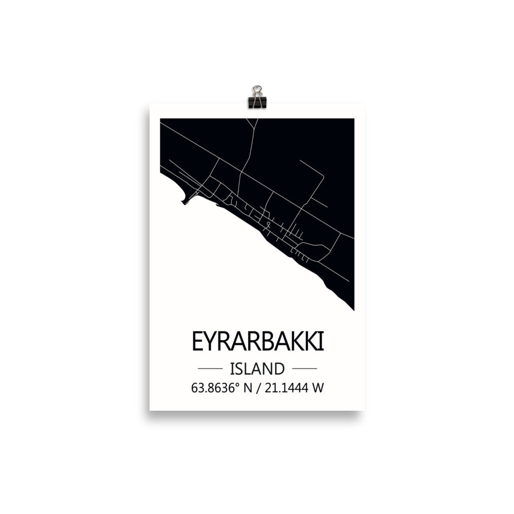 Bæjarkort - Eyrarbakki Svart