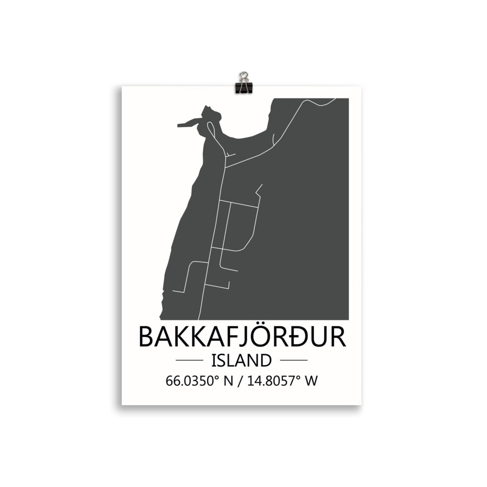 Bæjarkort - Bakkafjörður Grár