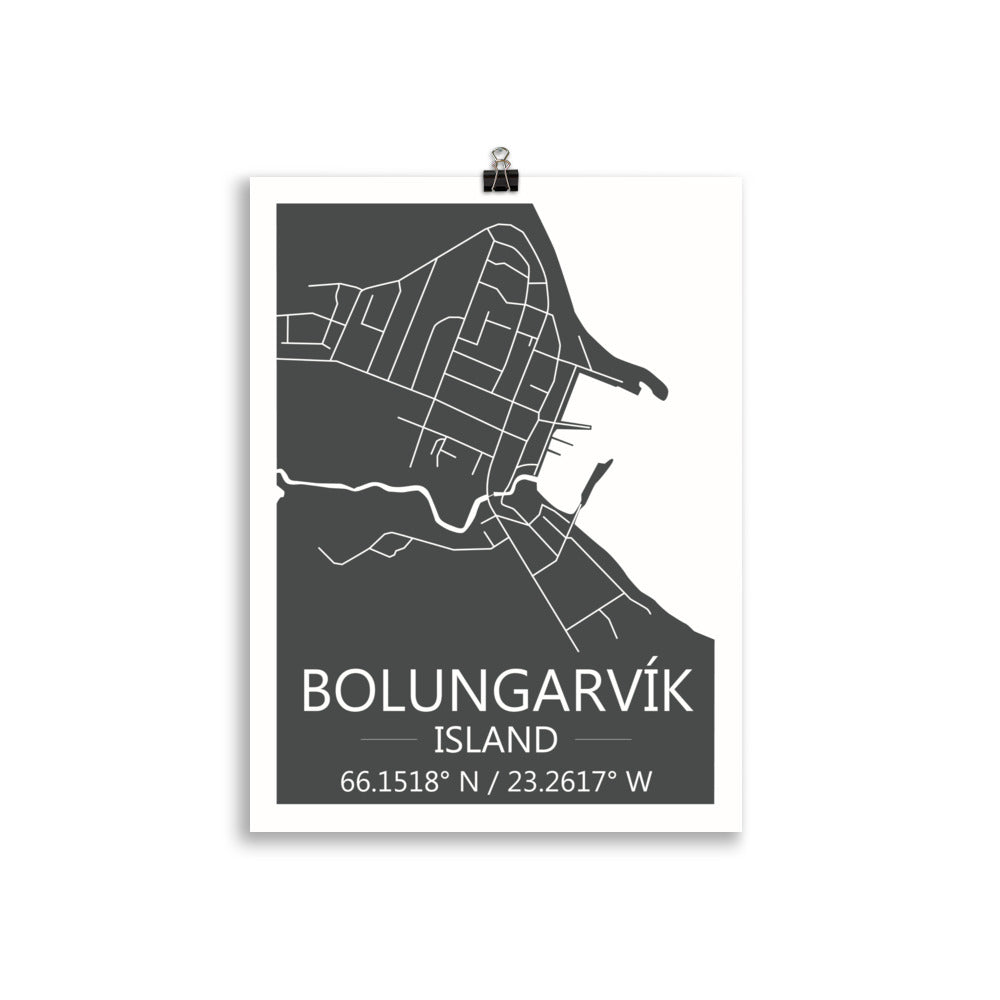 Bæjarkort - Bolungarvík Grátt