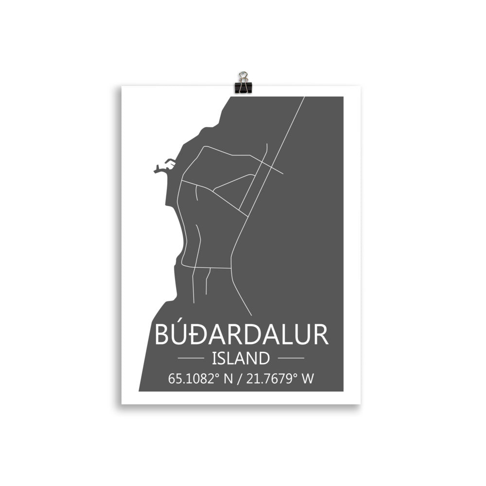 Bæjarkort - Búðardalur Grátt