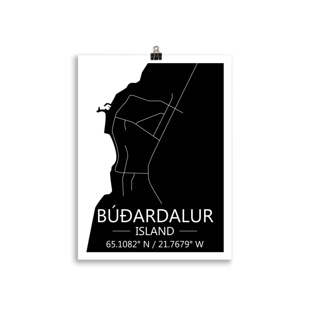Bæjarkort - Búðardalur Svart