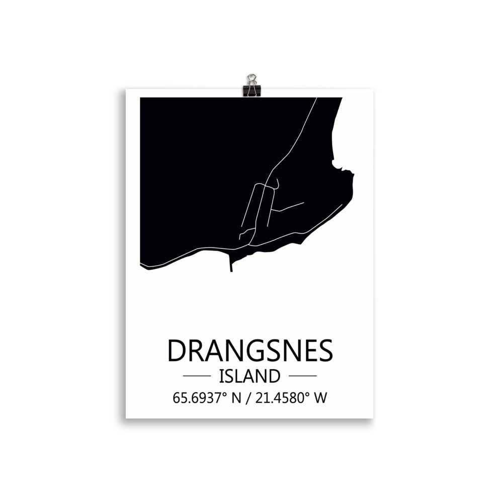 Bæjarkort - Drangsnes Svart