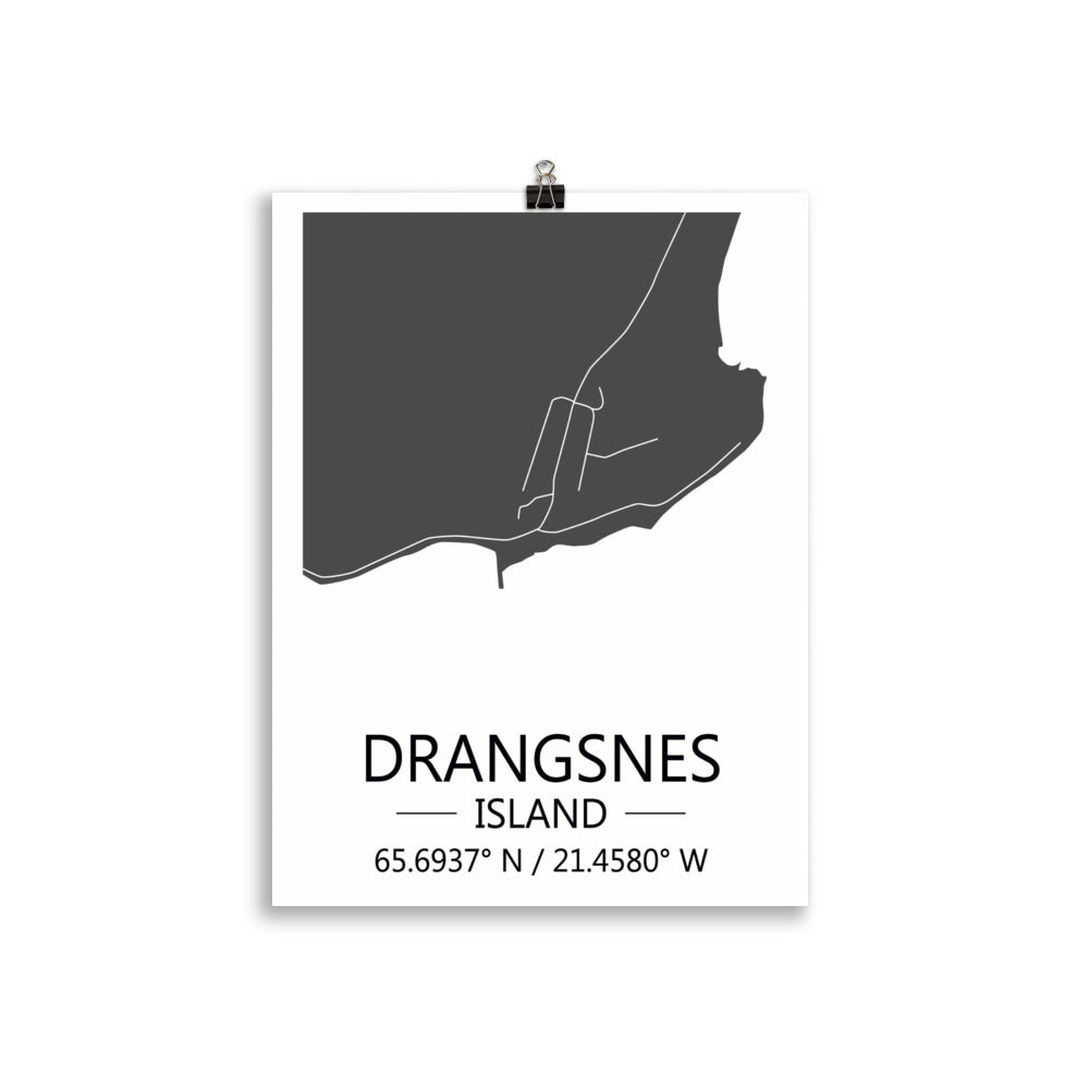 Bæjarkort - Drangsnes Grátt