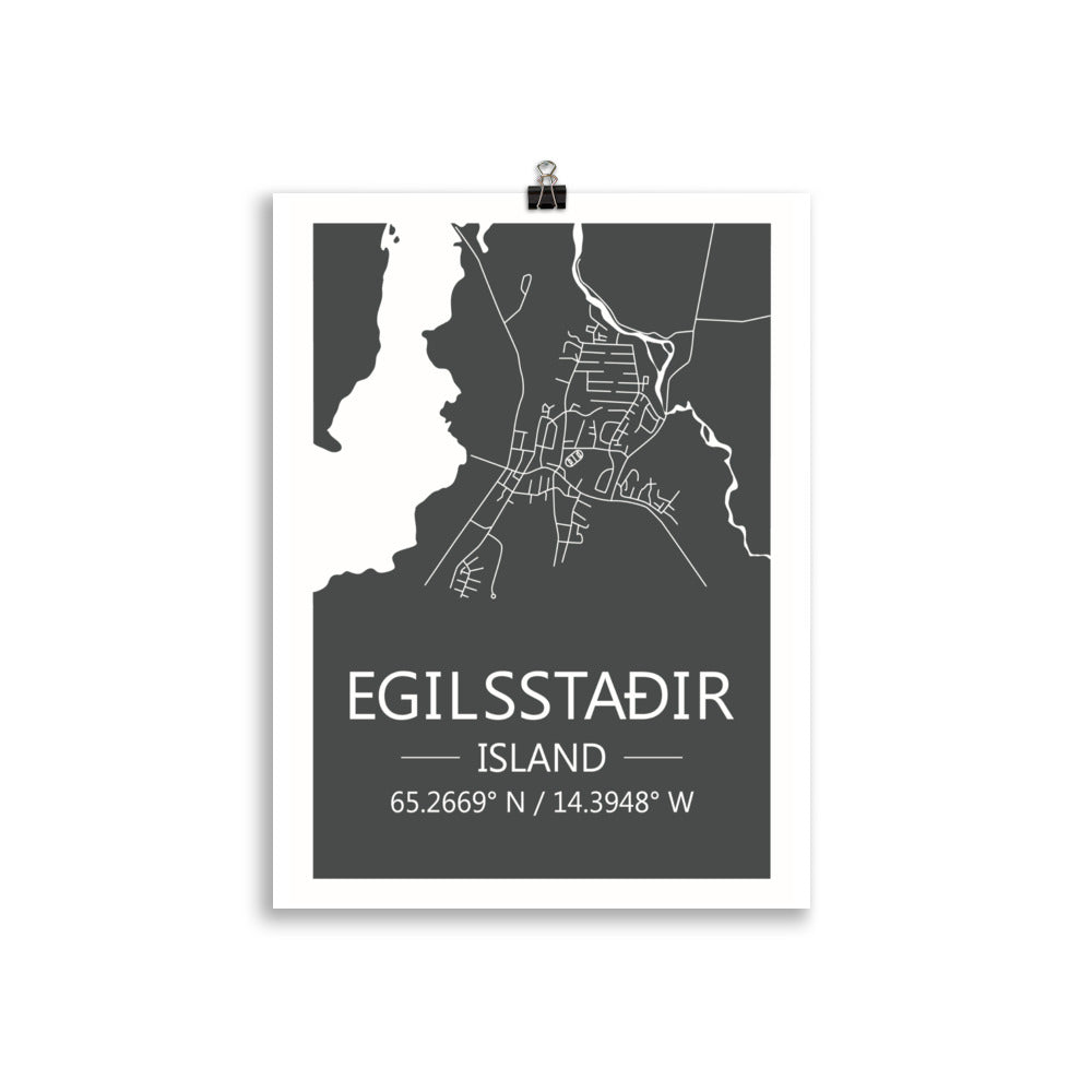 Bæjarkort - Egilsstaðir Grátt