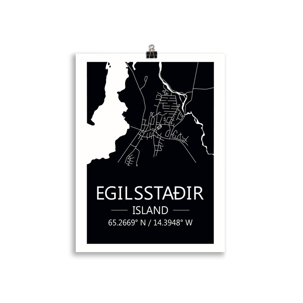 Bæjarkort - Egilsstaðir Svart