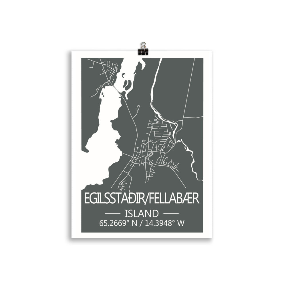 Bæjarkort - Egilsstaðir/Fellabær Grátt