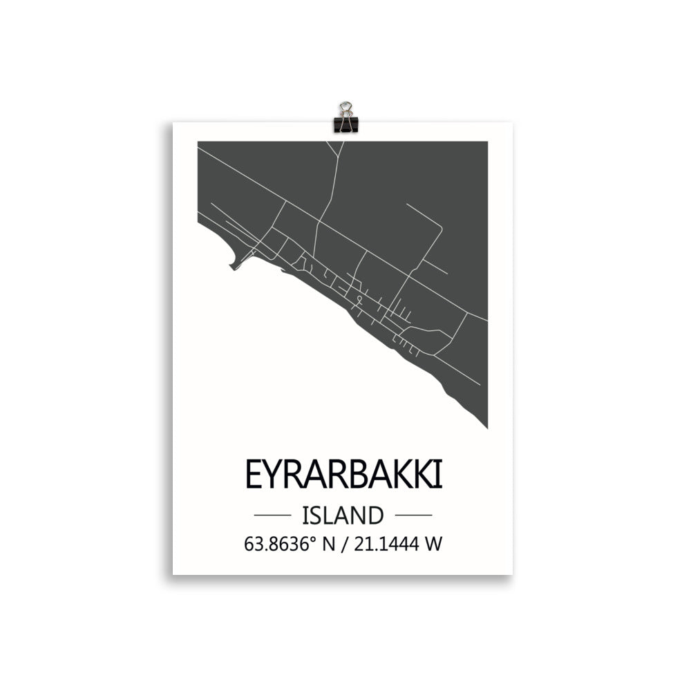 Bæjarkort - Eyrarbakki Grátt