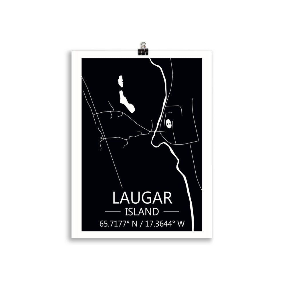 Bæjarkort - Laugar Svart