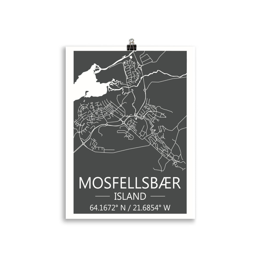 Bæjarkort - Mosfellsbær Grátt